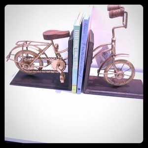 Rustic Bicycle bookends decor